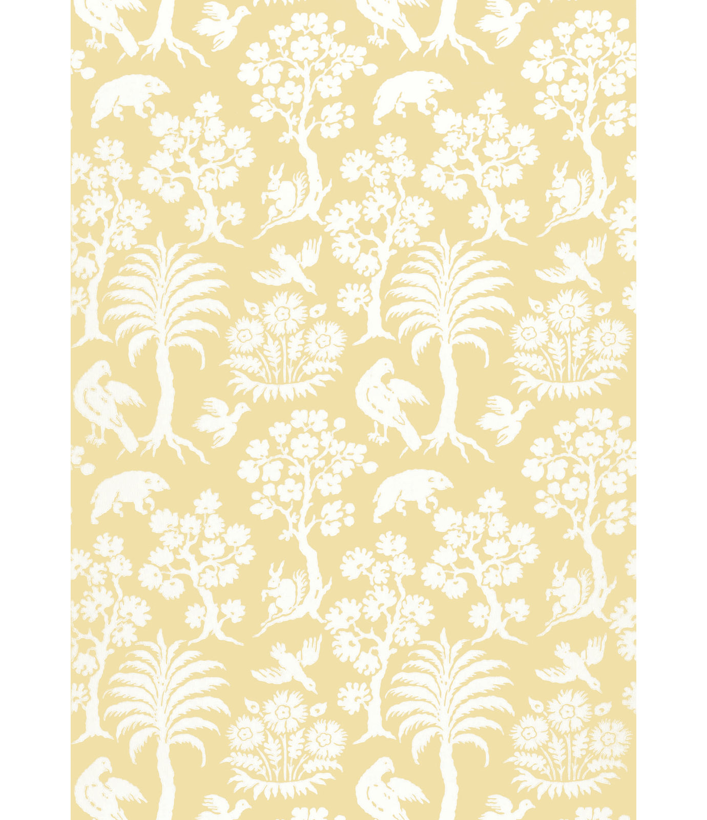 Palm Damask Wallpaper Double Roll, Sunlight