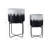 Modern Ombre Outdoor Planters with Metal Stands for Home Decor - Modern Indoor Flower Pots for Living Room or Patio - Black & White-1870786921