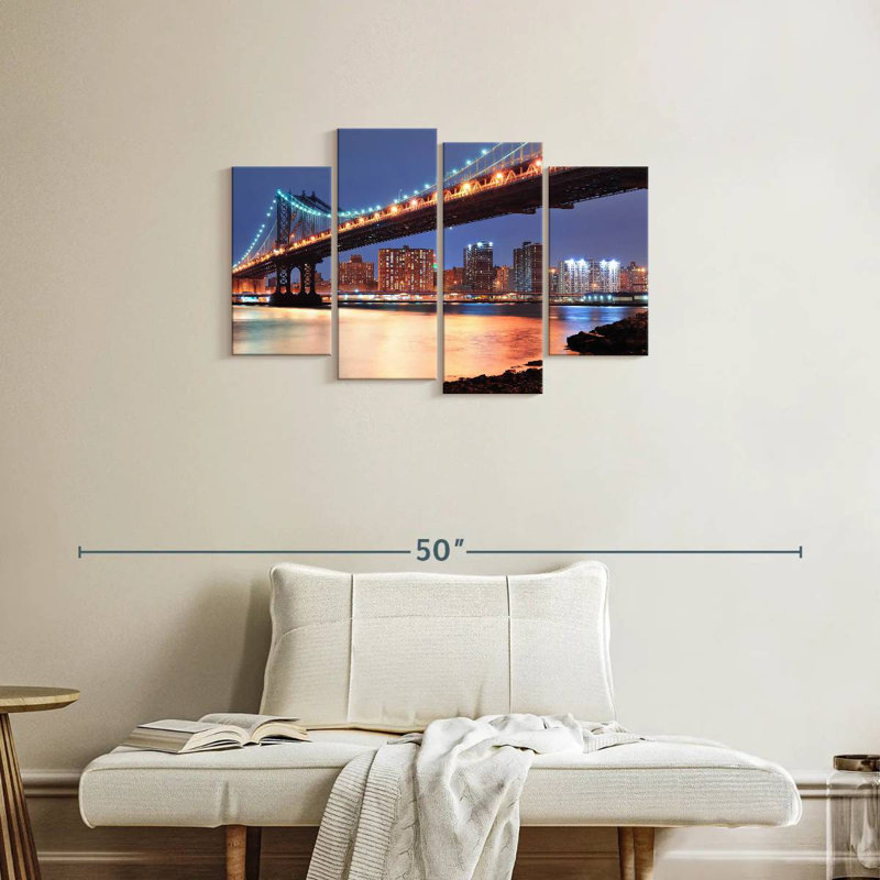 Lilie illuminé le pont de Manhattan, H 22 po x l 36 po