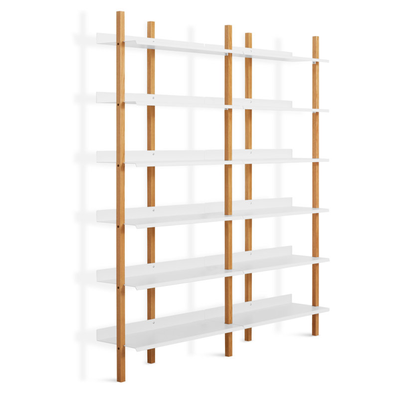 Browser Solid Wood Bookcase, (6 Shelves) 82" H x 37" W x 17" D, Walnut/Oblivion