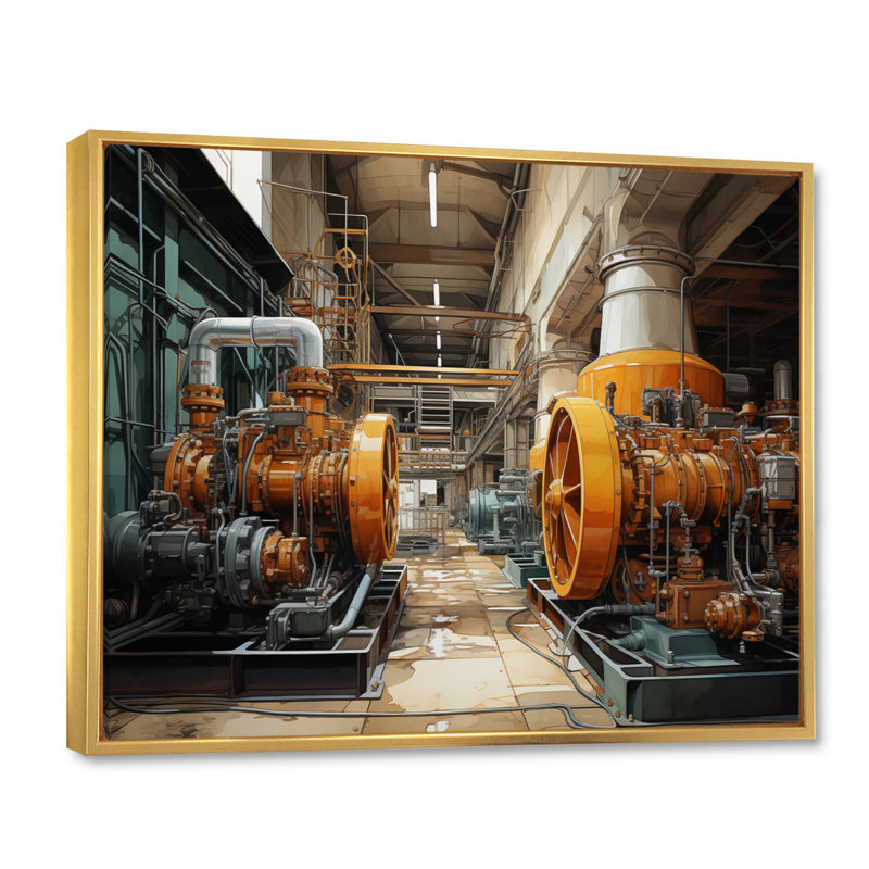 «Yellow Power Plants Powerful Energies» sur impression sur toile, Cadre flottant doré, H 34 po x l 44 po x P 1,5 po