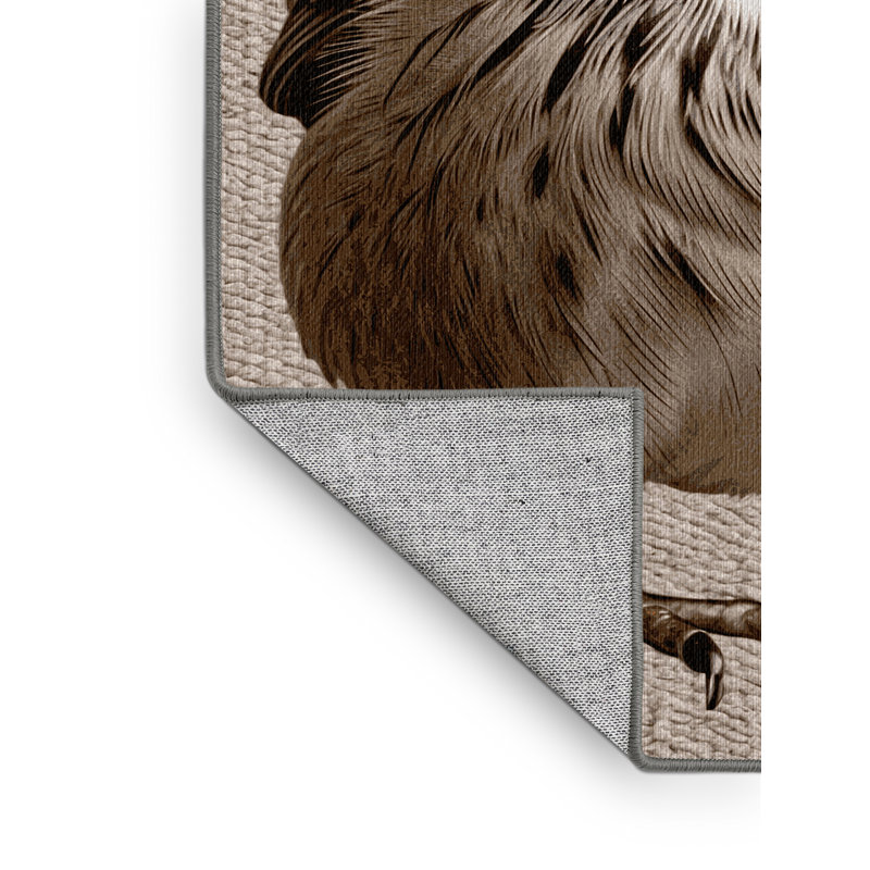 Washable Rufous collared Sparrow Birds Area Rug, Round 7'