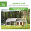 Wooden Chicken Run with Nesting Box Openable Roof for 4-8 Chickens