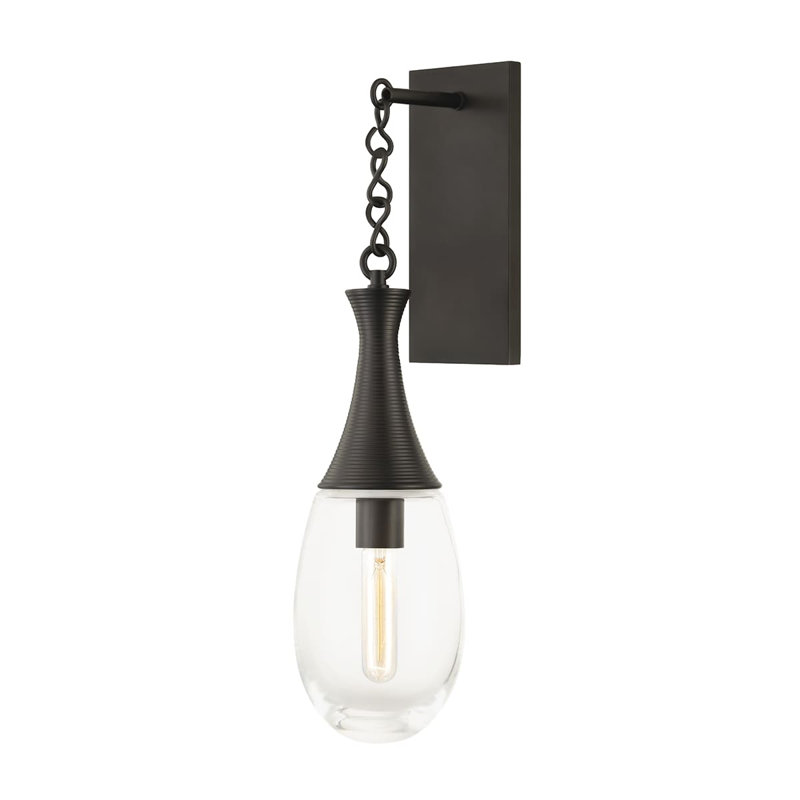 Southold 1 Light Wall Sconce, Black Brass