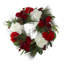 Couronne de pivoines et de brindilles artificielles rouges amaryllis 24 po