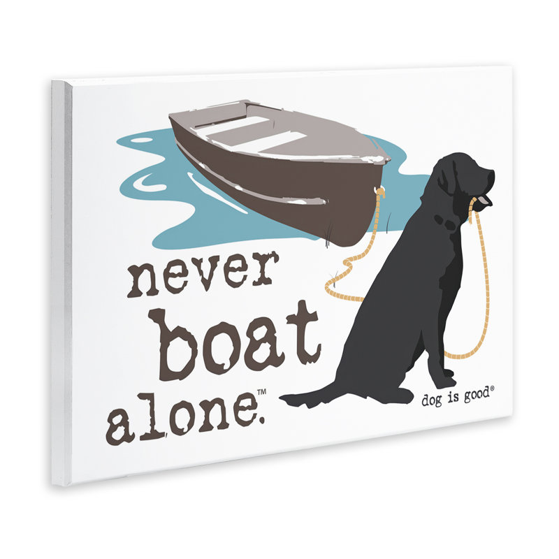 Art mural "Never Boat Alone Dog" par Dog Is Good, H 13 po x l 19 po