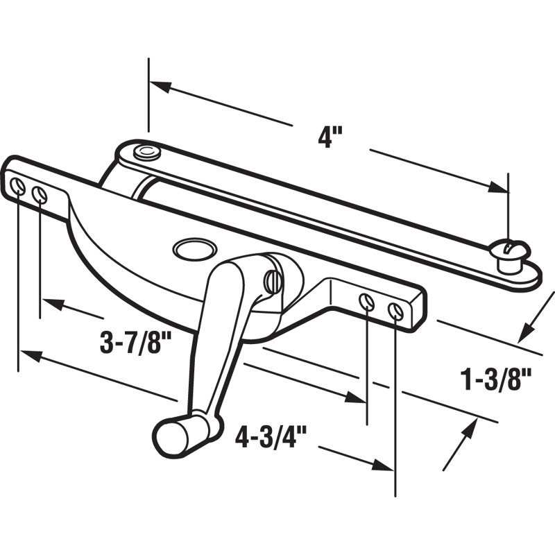 Opérateur de jalousie droitier décalé à finition aluminium Prime-Line (paquet de 1)