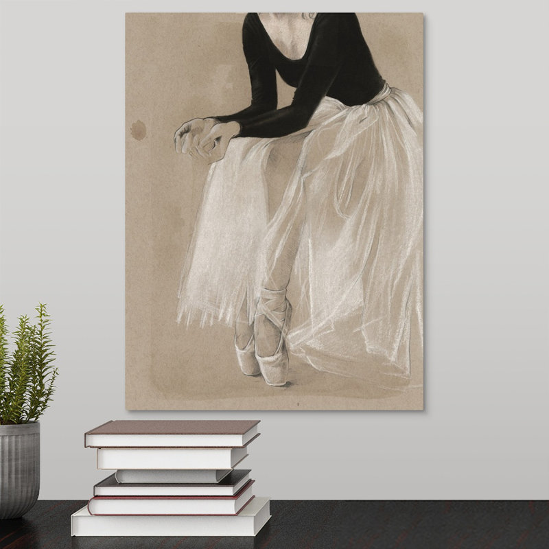 « ballet study i », peinture sur toile, Toile tendue, H 40 po x l 30 po x P 1,25 po