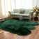 Cozy Thick Green Faux Sheepskin Area Rug