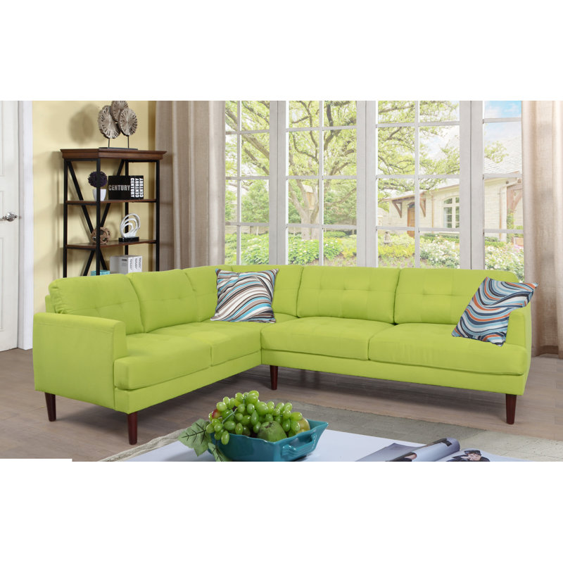 Canapé et chaise, 33 po H x 75,5 po L x 63,7 po P, Orienté à gauche (vu de face), Lin vert clair