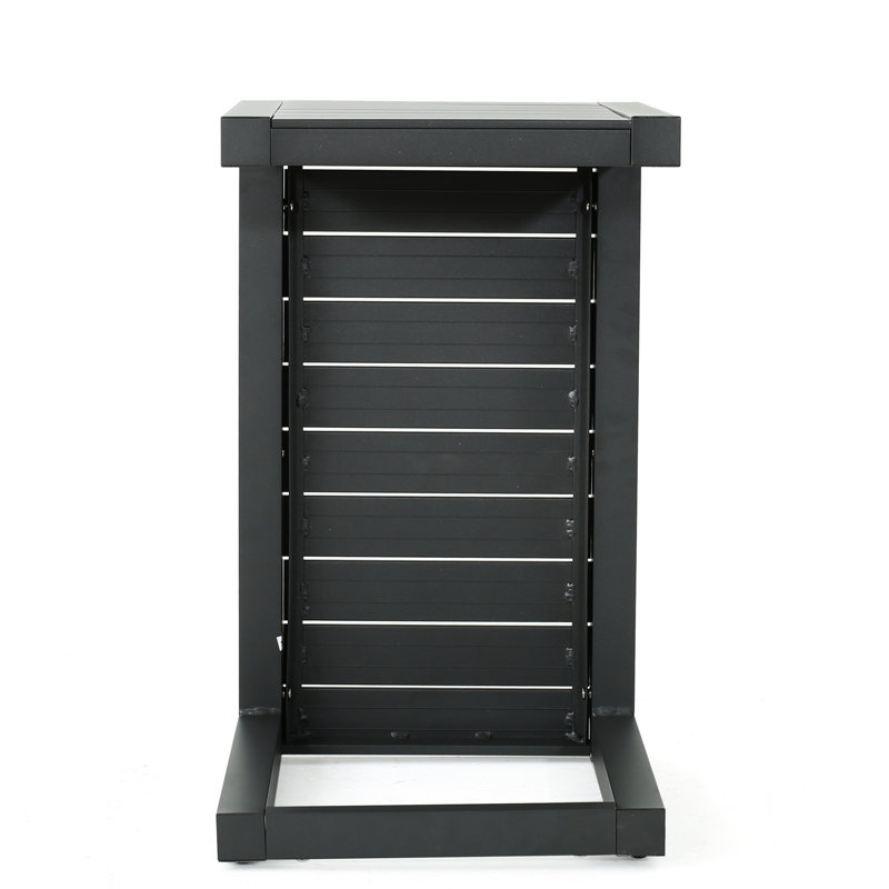 Table moderne en aluminium gris pour les espaces de plaisir extérieurs