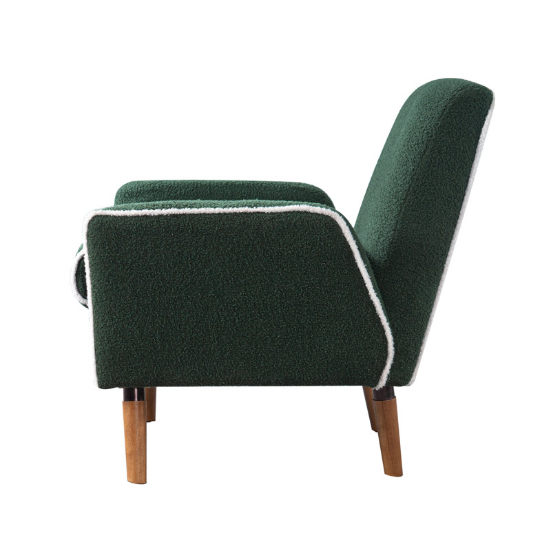 Fauteuil d'appoint rembourré en peluche, Green Teddy