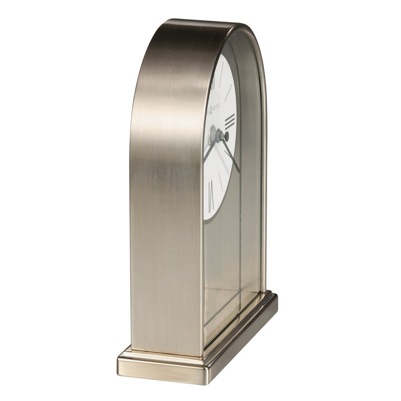 Jefferson Traditional Roman Numeral Crystal Quartz Movement / Crystal Tabletop Clock in Silver