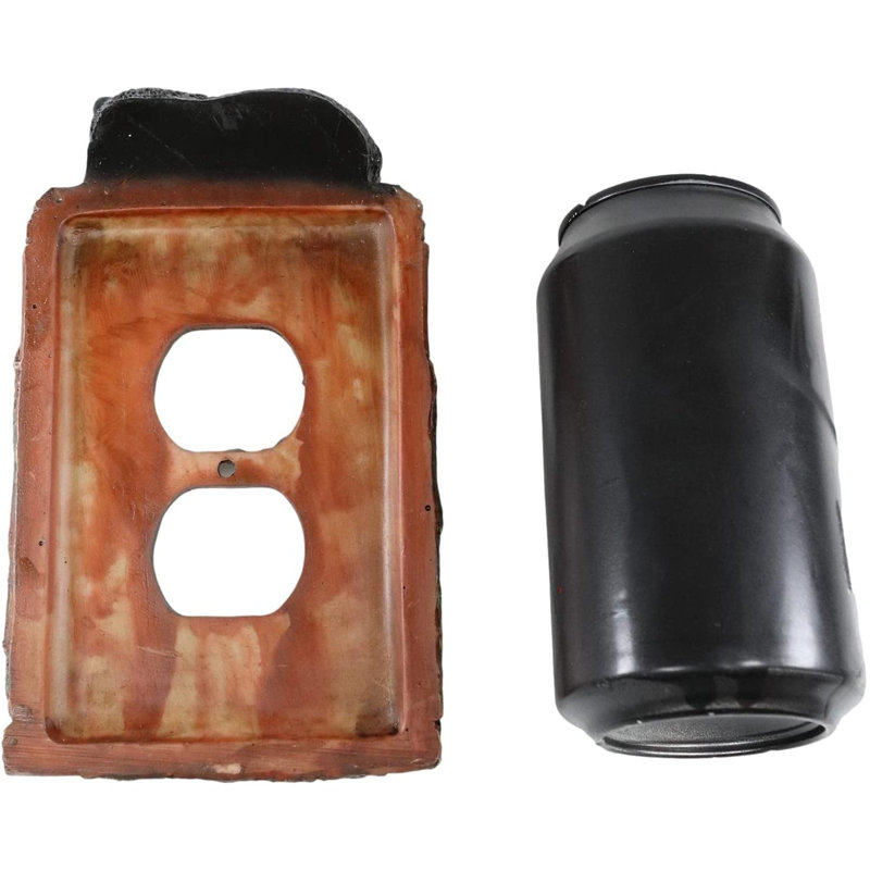 Ebros  Set Of 2 Novelty Woodland Rustic Forest Black Bear By Rustic Tree Bark Electrical Wall Li