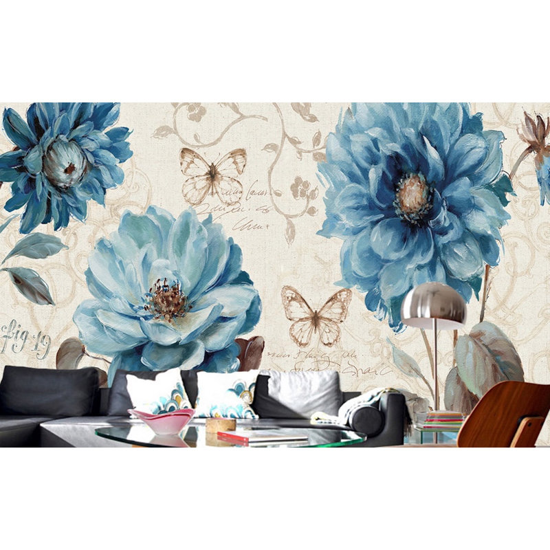 Adhésif mural pivoine Torney, L 35 po x l 55 po
