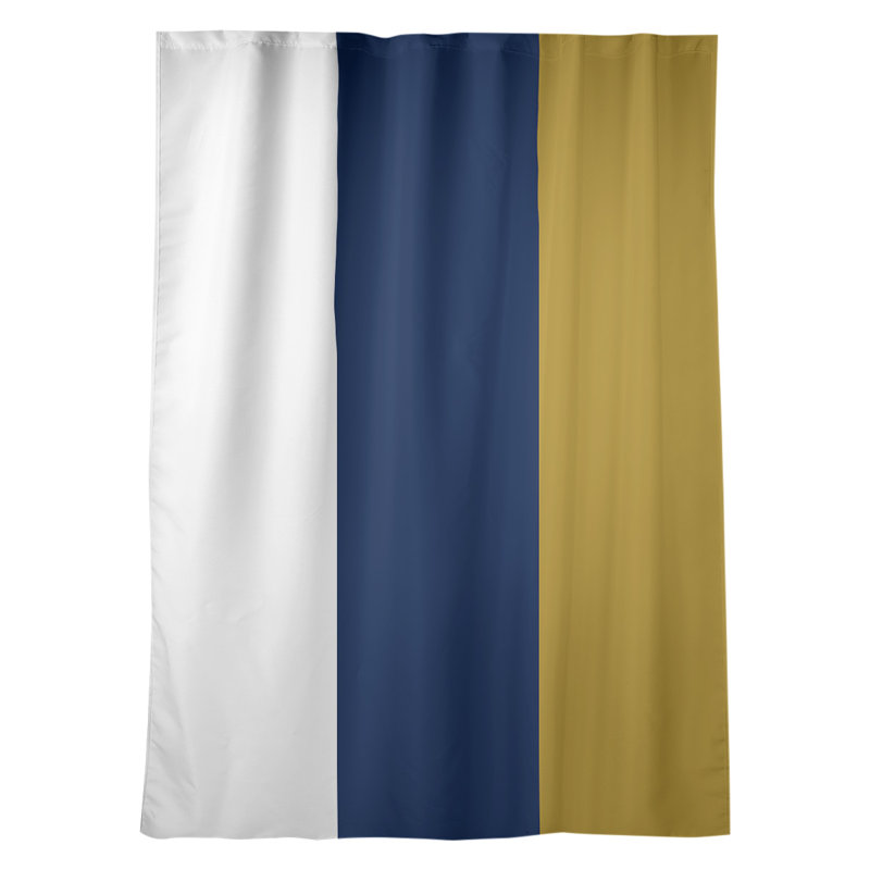 Striped Room Darkening Rod Pocket Single Curtain Panel, Los Angeles Baseball White/Navy Blue/Gold
