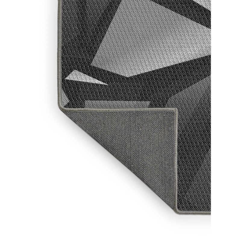 Tapis gris abstrait en laine, Rectangle 5 pi x 8 pi