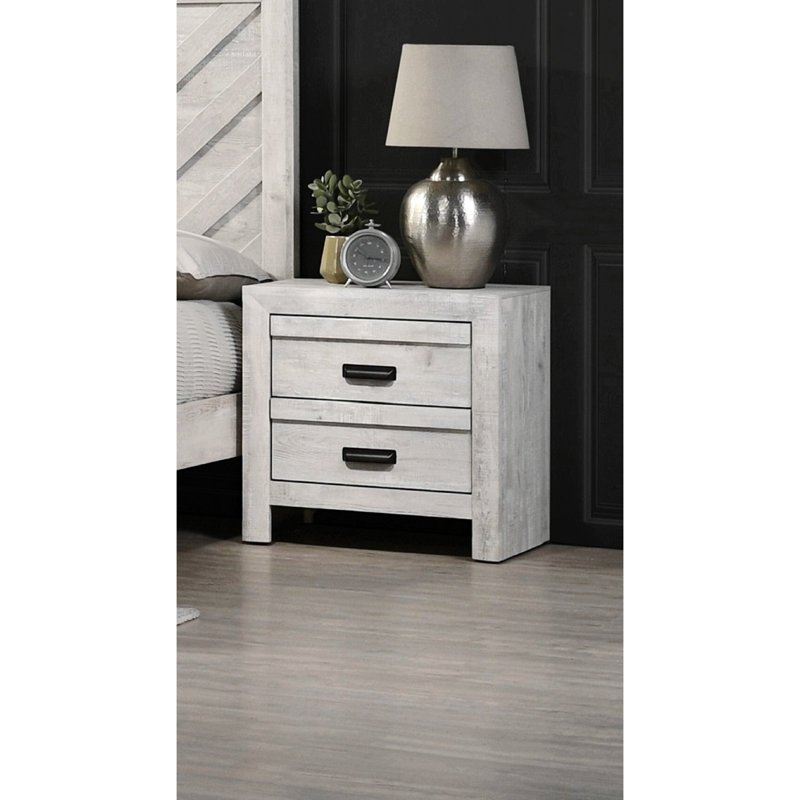 Table de bout de table de chevet contemporaine 1Pc avec deux tiroirs de rangement