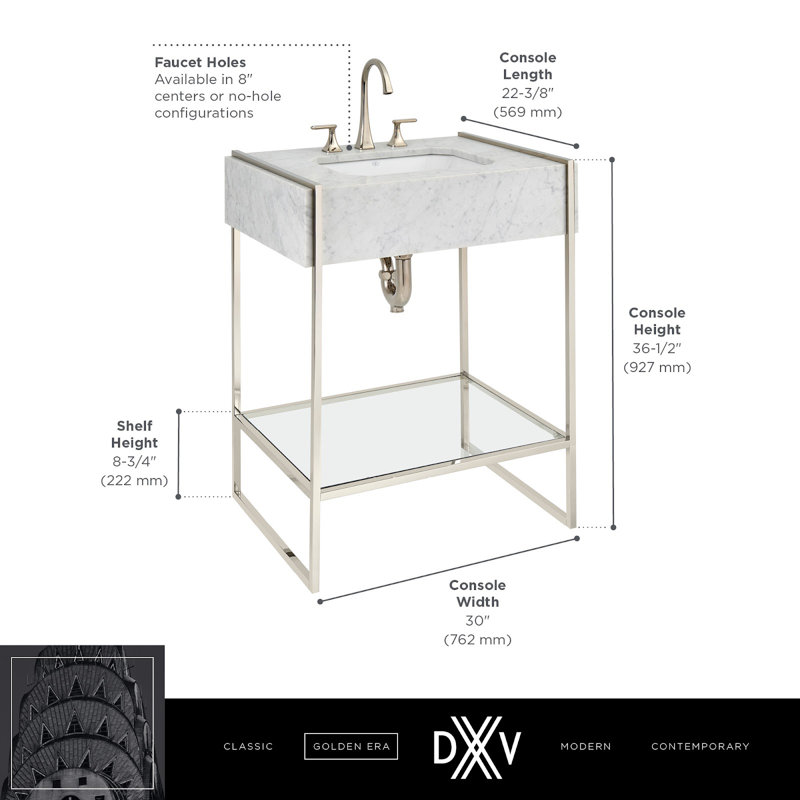 Belshire 30'' Console Frame, Platinum Nickel