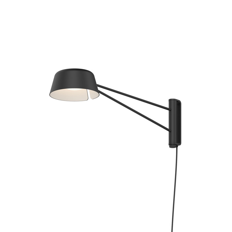Ray 1 - Light LED Armed Sconce, 6" H x 6.25" W x 6.25" D, Satin Black