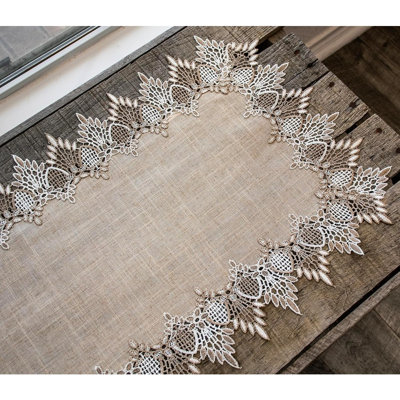Table Runner - Neutral Earth Tones - Decorative Dresser And Coffee Table Scarf For Home Decor