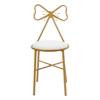 13.39" Modern Chair Anti-Slip Butterfly-Shaped Stool Butterfly Backrest Chair For Dining Makeup