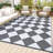 Outdoor Plastic Straw Rug – Waterproof Checkered Patio Rug with Non-Slip Backing, Modern Geometric Design for Backyard, Balcony, Camping, Picnic-1904122958