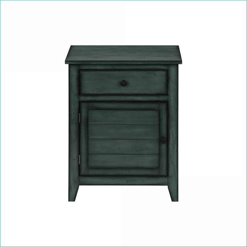 Table basse transitionnelle bleue antique pour chambre à coucher, 25 po de hauteur avec rangement et amp; Assemblage facile