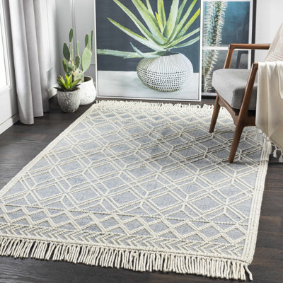 Surya Farmhouse Handmade Wool Ivory Area Rug
