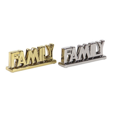 Porcelain Ceramic Family Sign Multi Colored Decorative Sign Set
