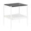 Table de bout grise en verre trempé de 2 couches, design d'intérieur moderne, l 19,1 po x l 15,09 po x H 21,11 po, pour un espace de vie élégant 2 tables rectangulaires à usage domestique, plateau de table avec capacité de charge de 110 lb, structure stable