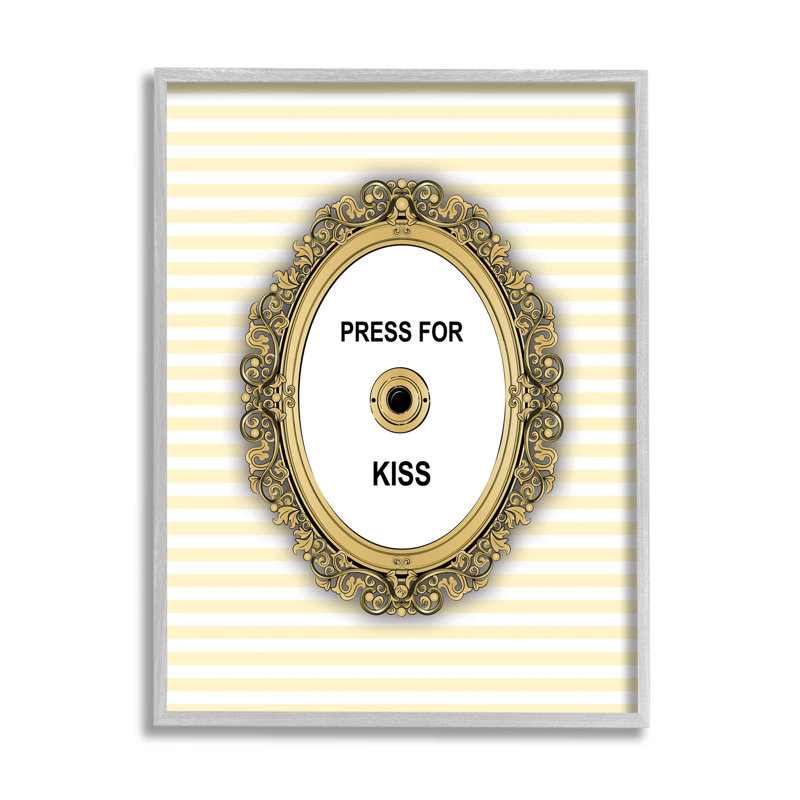 «Press For Kiss Romance», estampe numérique encadrée par Martina Pavlova, H 14 po x l 11 po x P 1,5 po