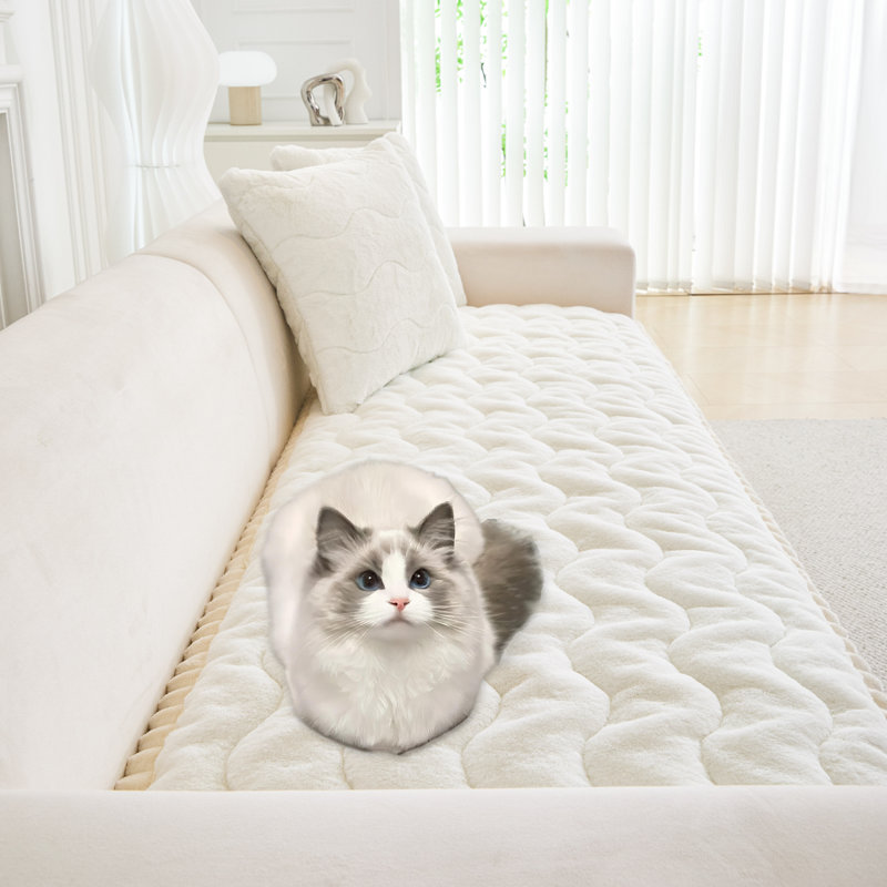 Housse de canapé lavable et pelucheuse pour chien - Housse antidérapante pour animaux de compagnie pour 2 ou 3 coussins