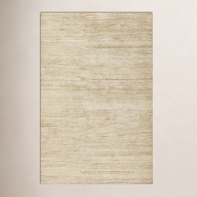 Caterina Beige Hand-Knotted Abstract Jute Rug, Runner 2'3" x 8'