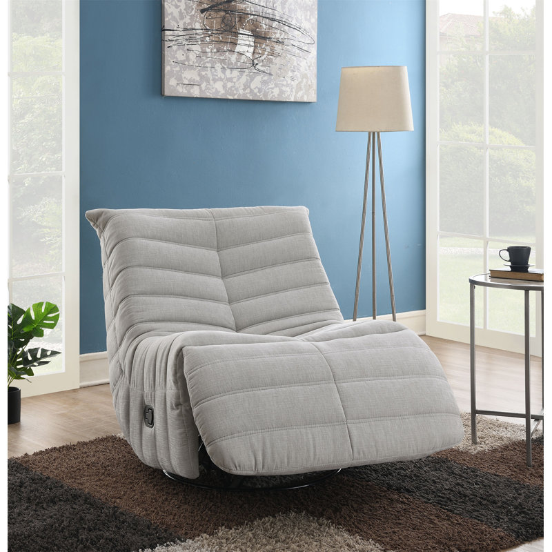 Fauteuil inclinable oscillant en chenille Talmon Oyster, Gris huître