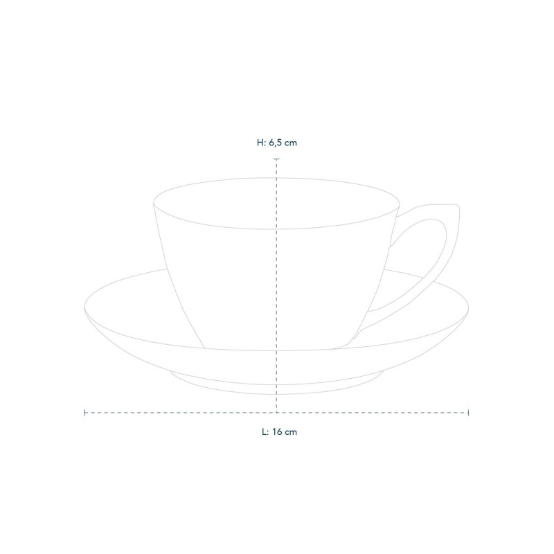 Royal Copenhagen White Fluted Teacup & Saucer