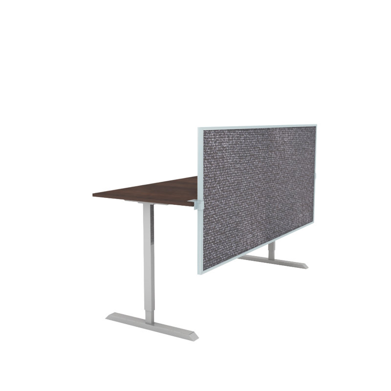 Acoustical Split Screen Privacy Panel, 30" H x 48" W x 0.63" D, Graphite, Aluminum