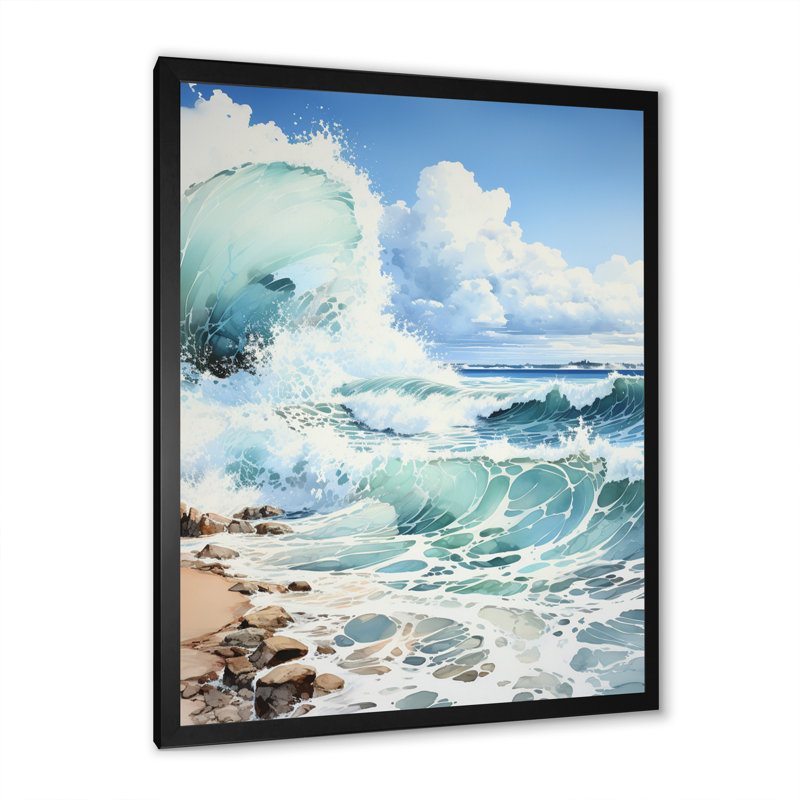 Chert Florida Ocean Serenity sur impression sur toile, Cadre photo noir, H 20 po x l 12 po x P 1 po