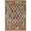 Tapis géométrique en laine Kilim 7 x 9