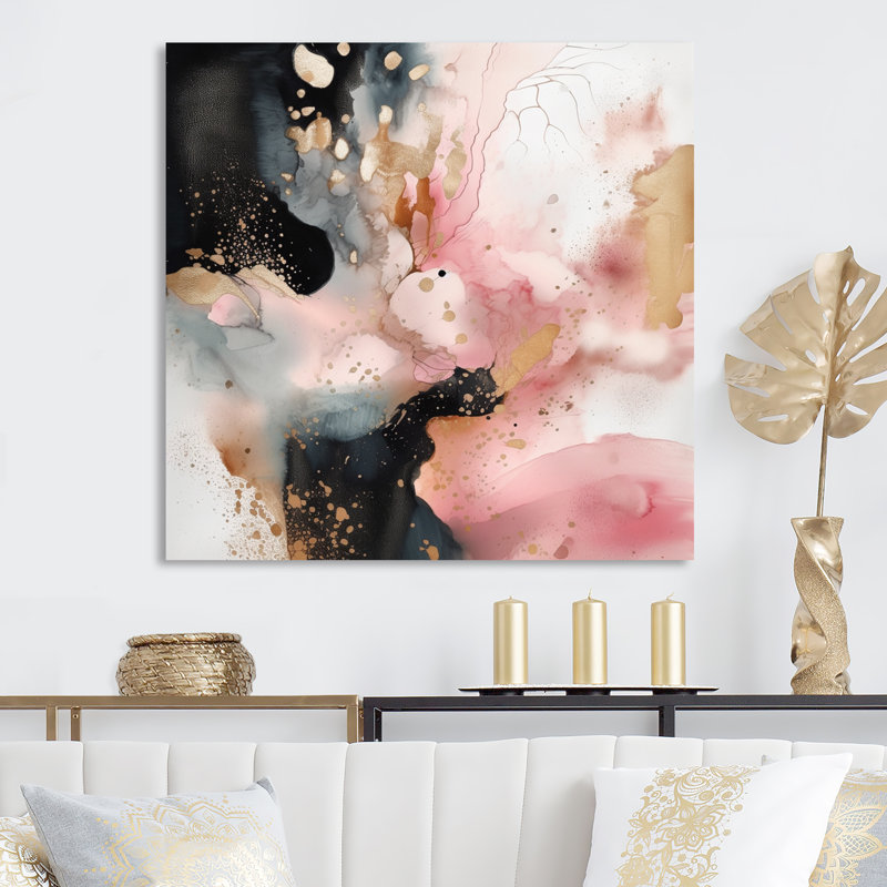 Glam Abstract Wall Decor on Metal, 23" H x 23" W x 1" D