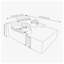 Chaise longue en velours côtelé l 65 po x P 47 po x H 24 po