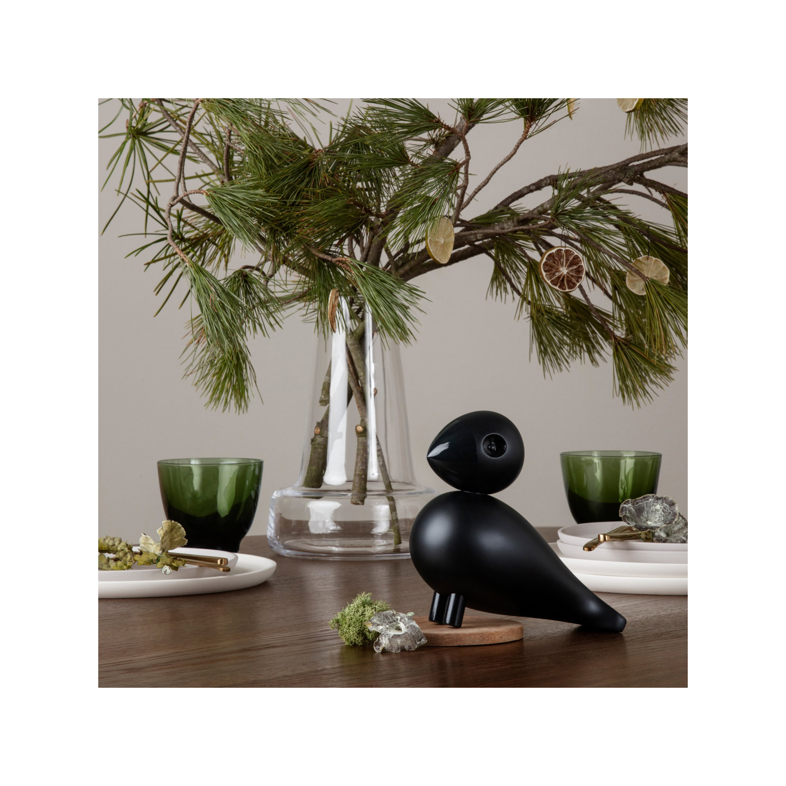 Kay Bojesen Songbird, 6.1" H x 6.3" W x 3.1" D, Black, 1