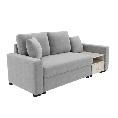 Modern Modular Sofa With Storage Armrest, Center Console, And Plush Pillows For Comfortable Living Room Seating
