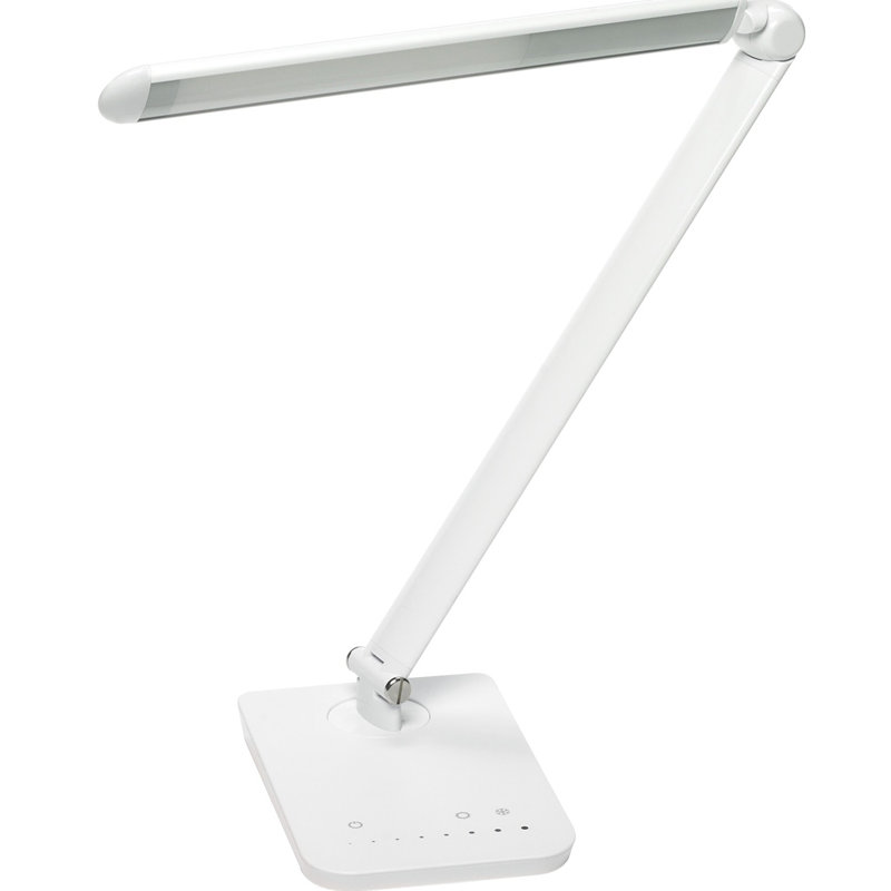Lampe de table à col flexible à DEL 16,75 po Vamp, Blanc