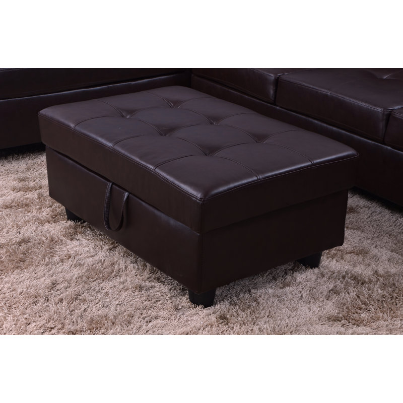 Repose-pieds avec rangement, Marron foncé