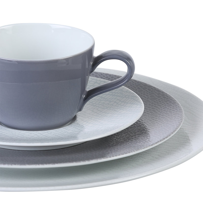 Life Fashion dinnerware set for 6 people, Grey/White