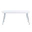 Table basse, blanc patiné et finition chromée