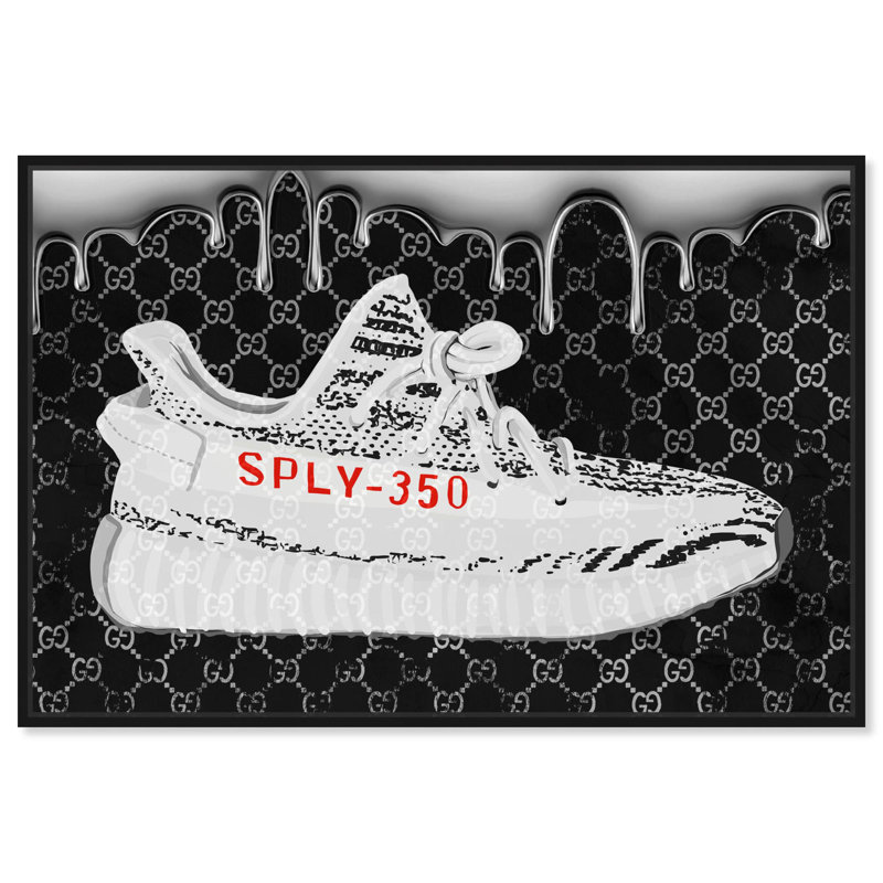 «Dripping In Stylish Sneakers» par Notoriart, H 11 po x l 16 po, Cadre noir