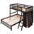 6 Drawers Twin Over Full L-shaped Bunk Bed With Shelves-2066872310