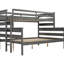 Lit simple superposé au-dessus d'un grand lit simple, gris - offrant un support stable pour un lit dans une chambre à coucher-19153080-19153079